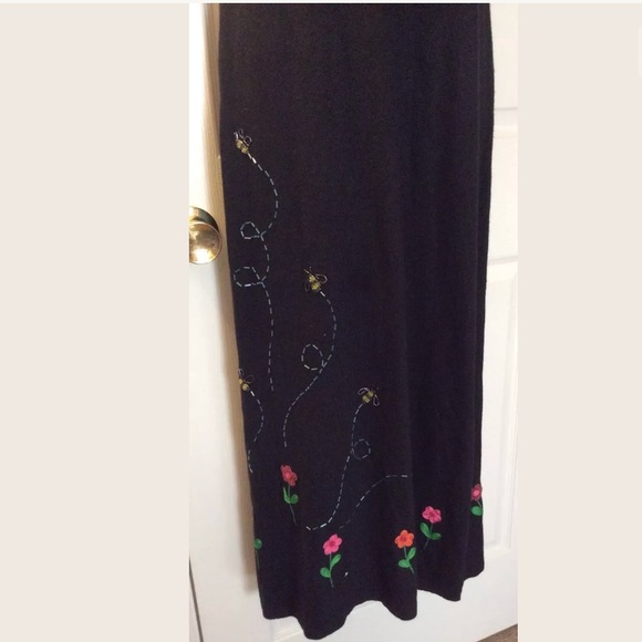 🐝 Lite MICHAEL SIMON Black Beaded Maxi Dress - Picture 2 of 8
